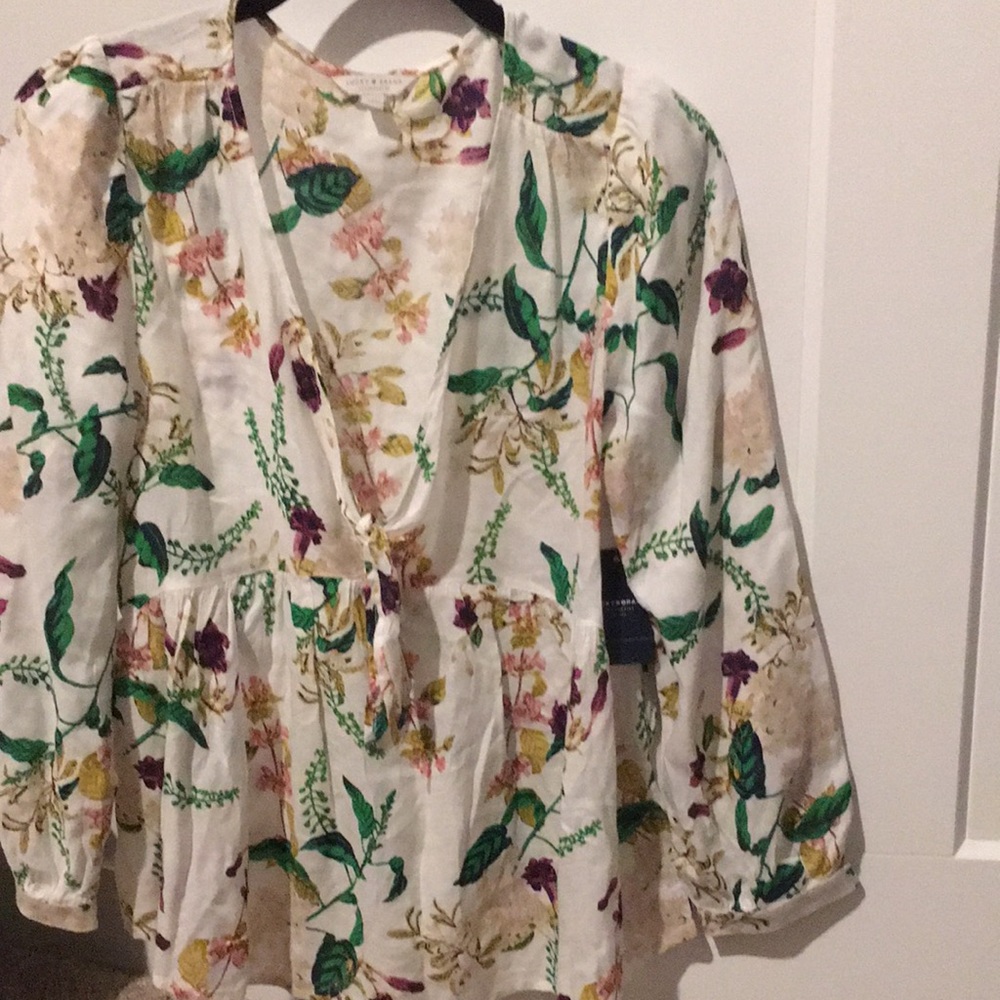 Lucky Brand Blouse Floral Long Sleeve Size Xs